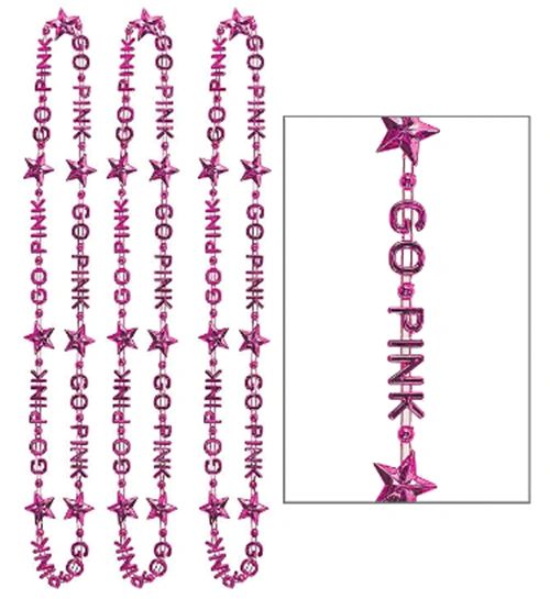 Go Pink Bead Necklaces, 3ct