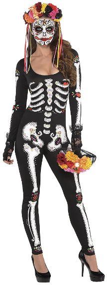 Day of the Dead Catsuit - Adult Standard