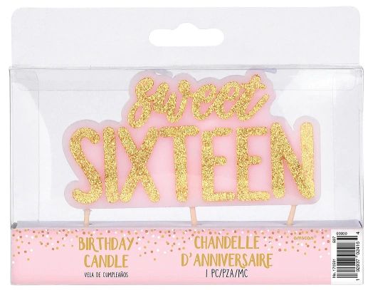Blush Sixteen Glitter Pick Candle
