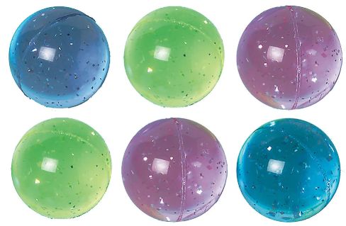 Glitter Bounce Balls, Packaged, 6ct