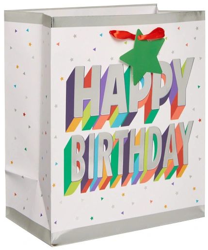 3-D Birthday Medium Bag w/ Gift Tag
