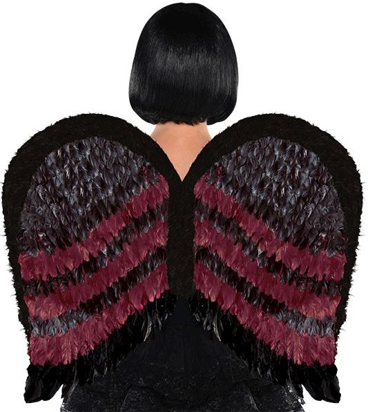 Black/Burgundy Feather Wings