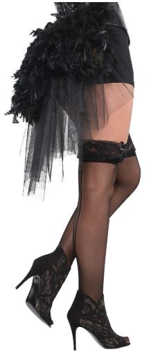 Black Feather Tie-On Bustle - Adult