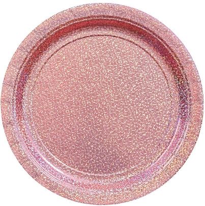Round Prismatic Dessert Plates - New Pink, 7" - 8ct