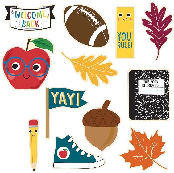 Back To School Paper Cutouts, 12ct