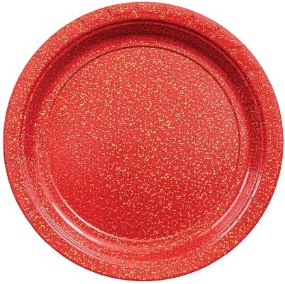 Round Prismatic Dessert Plates - Apple Red, 7" - 8ct