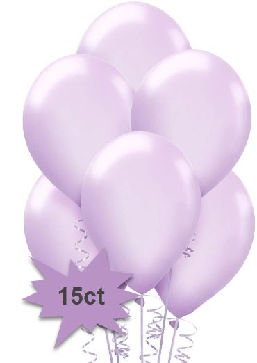 Lavender Solid Color Latex Balloons - Packaged, 15ct No Helium Included