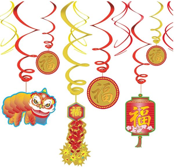 Chinese New Year Value Pack Foil Swirl, 12ct