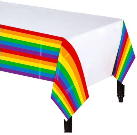 Rainbow Plastic Table Cover