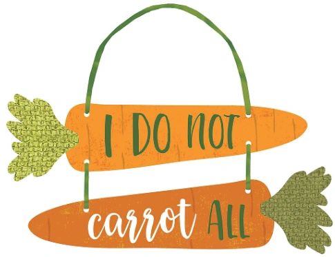 I Dont Carrot Mini Message Hanging Sign