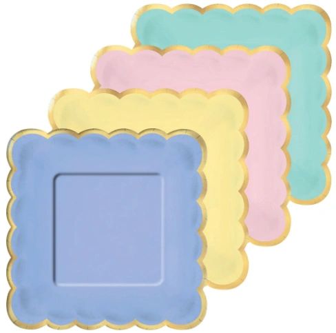 Spring Pastels Scalloped Plates, 7" - 8ct