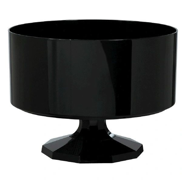 Large Black Plastic Trifle Bowl & Pedestal