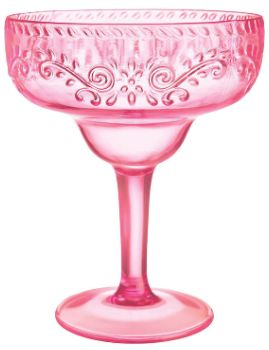 Pink Floral Margarita Glass, 19oz