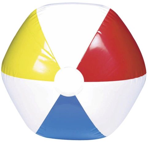 Inflatable Beach Ball - Primary Colors, 13"