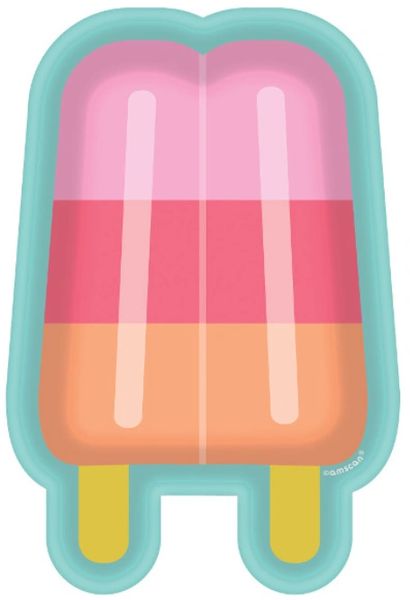 Just Chillin' Popsicle Shaped Lunch Plates, 7" 8ct