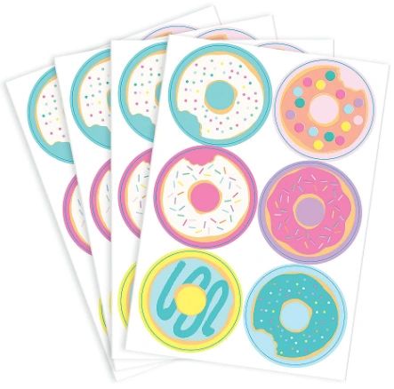 Donut Party Stickers, 4 Sheets - 24ct
