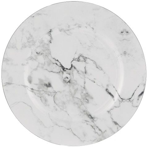 13" Printed Plastic Charger - Marble