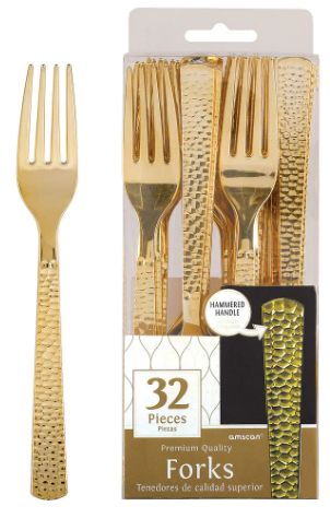 Gold Hammered Forks, 32ct