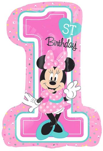 28" Minnie 1st Birthday Balloon