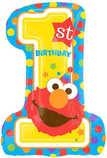 28" Sesame Street 1st Birthday Balloon