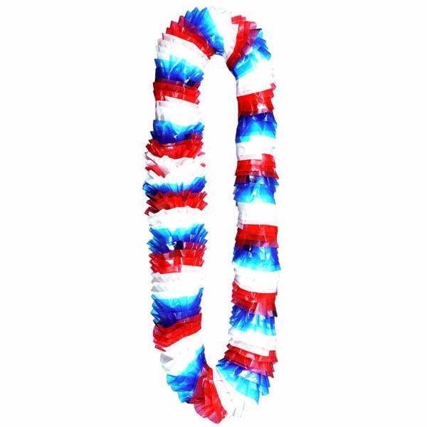 Patriotic Red, White & Blue Poly Lei