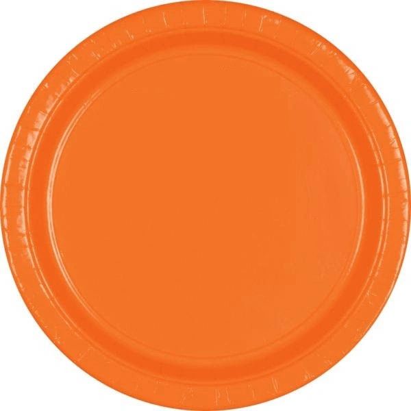 Orange Dessert Plates, 7" - 20ct