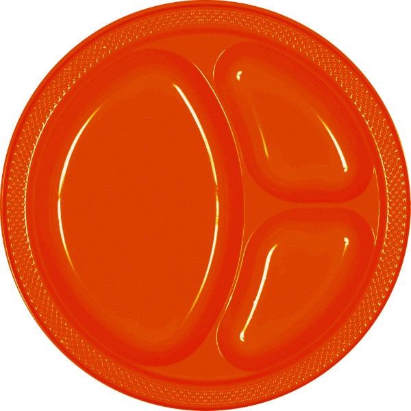 Orange Peel Divided Plastic Plates, 10 1/4" - 20ct