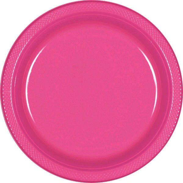 Bright Pink Dinner Plates, 10 1/4" - 20ct