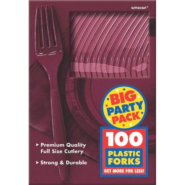 Big Party Pack Berry Plastic Forks, 100ct