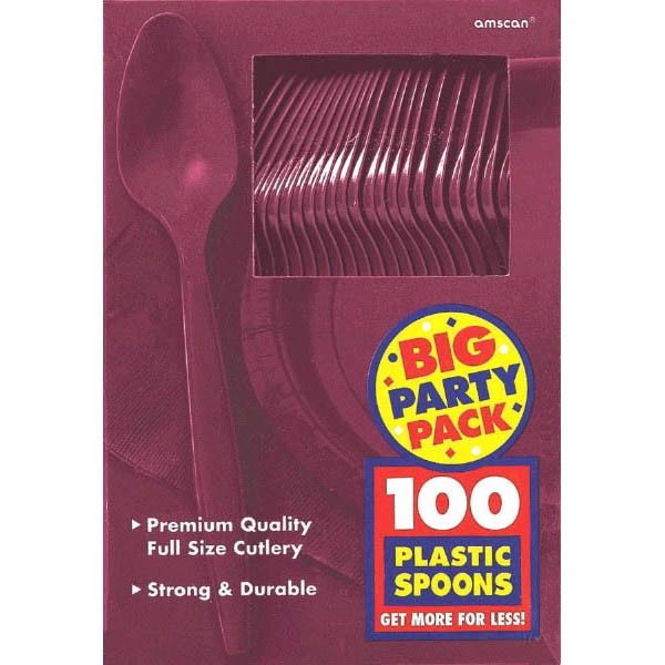 Big Party Pack Berry Plastic Spoons, 100ct