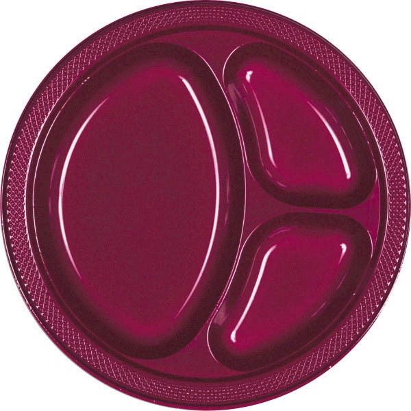 Berry Divided Plastic Plates, 10 1/4" - 20ct