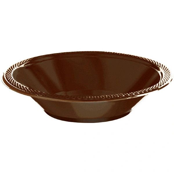 Chocolate Brown Plastic Bowls, 12oz - 20ct