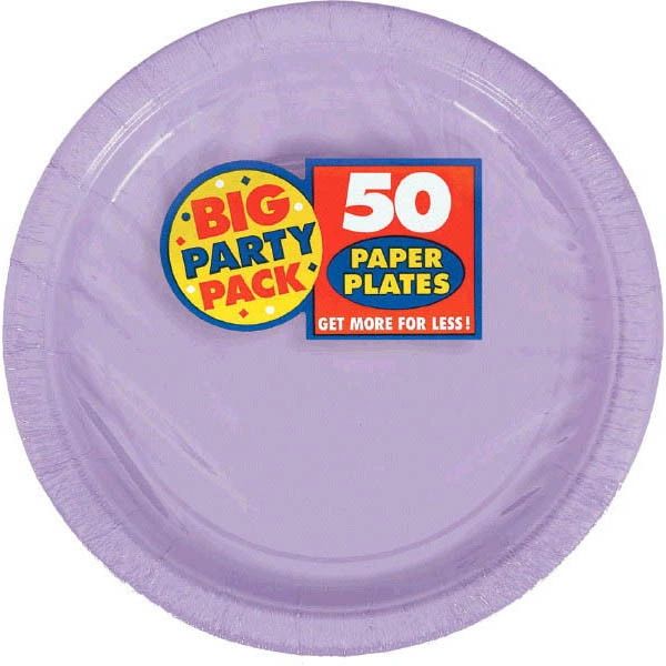 Big Party Pack Lavender Dessert Paper Plates, 7" - 50ct