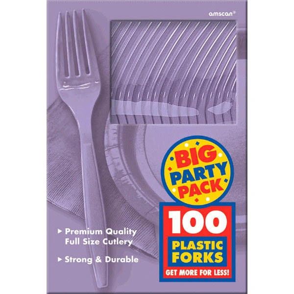 Big Party Pack Lavender Plastic Forks, 100ct