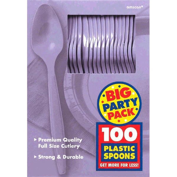 Big Party Pack Lavender Plastic Spoons, 100ct