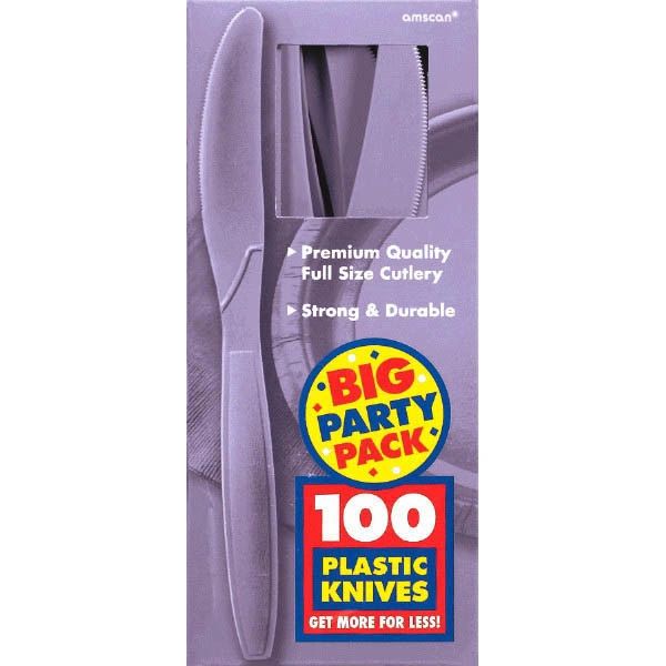 Big Party Pack Lavender Plastic Knives, 100ct