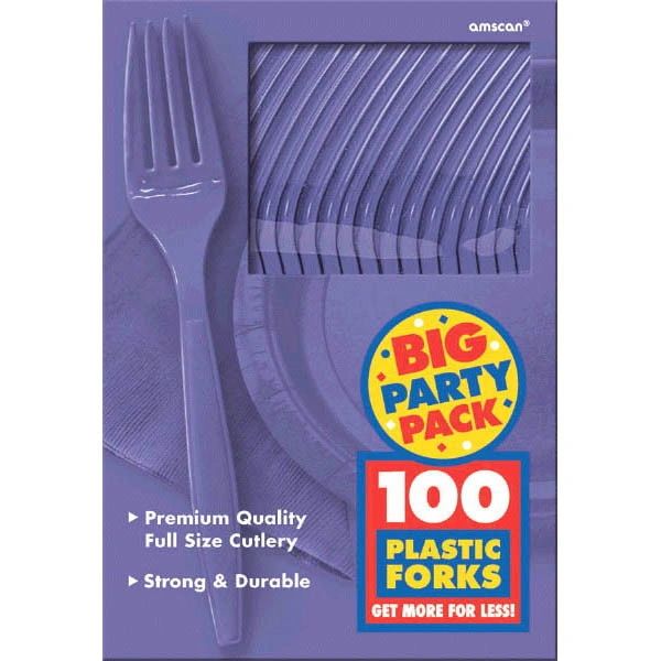 Big Party Pack New Purple Plastic Forks, 100ct