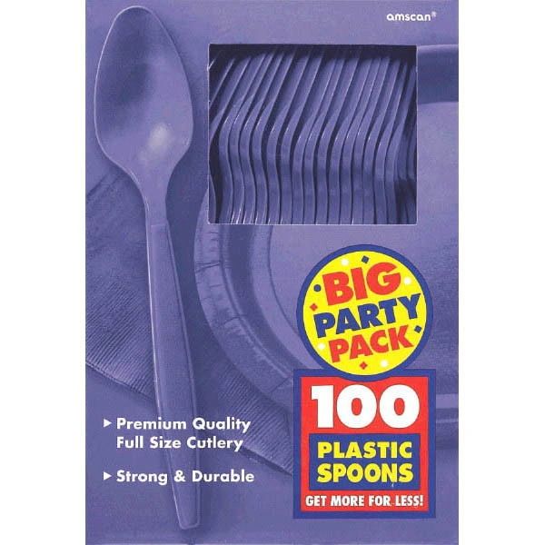 Big Party Pack New Purple Plastic Spoons, 100ct