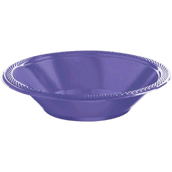 New Purple Plastic Bowls, 12oz - 20ct
