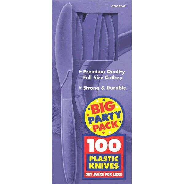 Big Party Pack New Purple Plastic Knives, 100ct