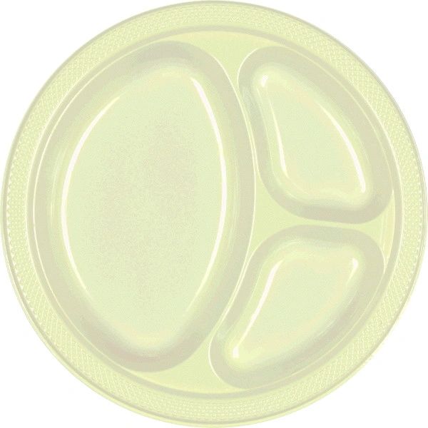Leaf Green Divided Plastic Plates, 10 1/4" - 20ct