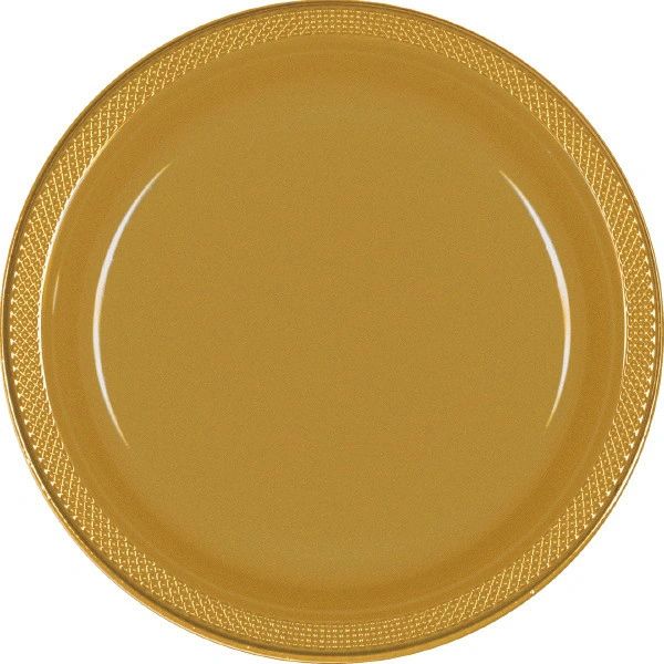 Gold Sparkle Plastic Dessert Plates, 7" - 20ct