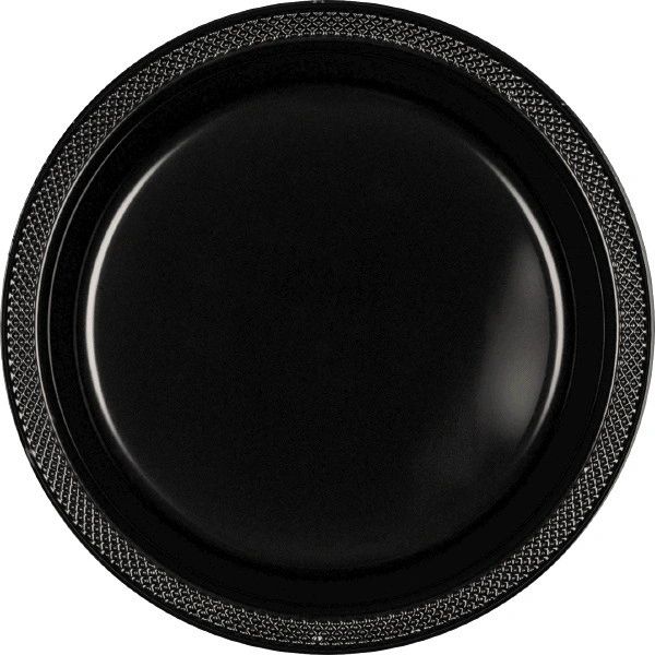 Jet Black Dessert Plates, 7" - 20ct