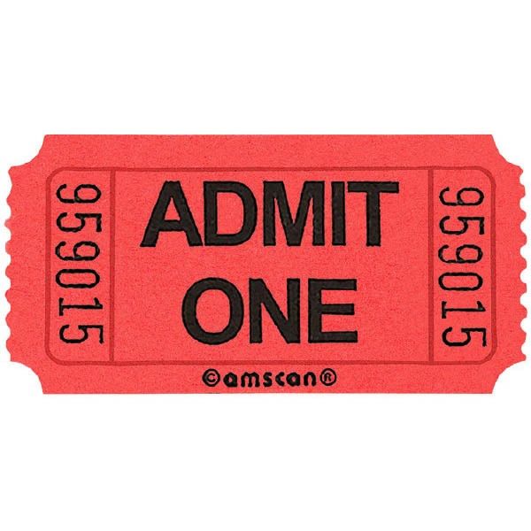 Red Admit One Ticket Roll