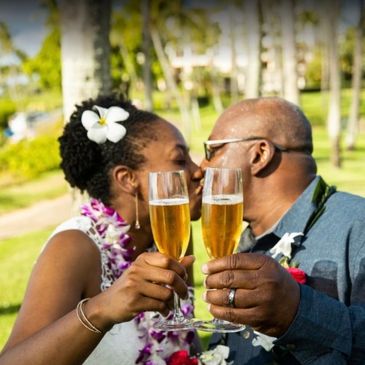 Kapalua Bay beach wedding ceremony toast