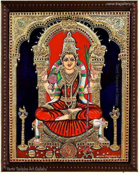 Kamatchi Amman Tanjore Painting