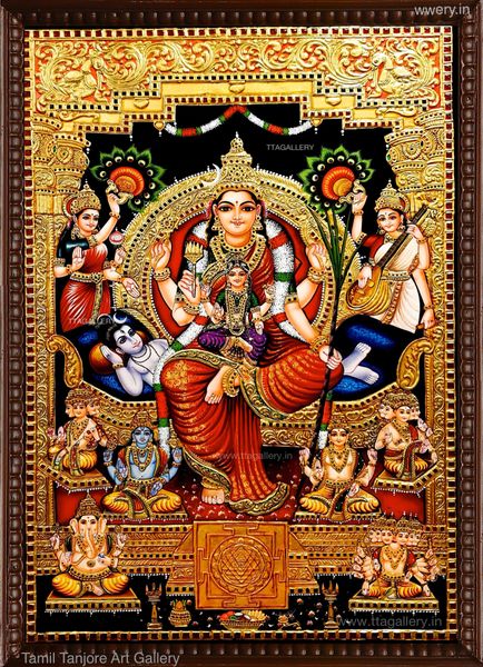 Lalitha Devi / Raja Rajeshwari Tanjore Painting