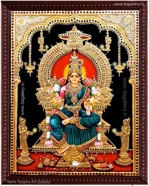 Sri Bhuvaneswari Amman Tanjore Painting