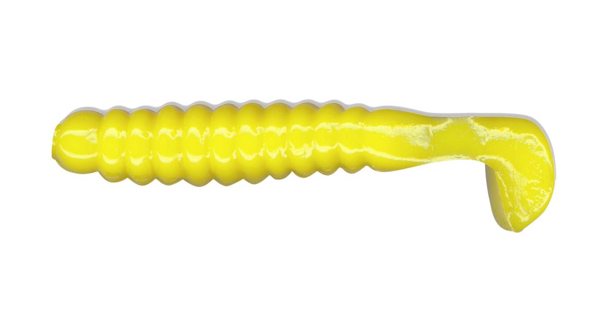 1 1/2" Crappie/Panfish Grub Yellow CSG14