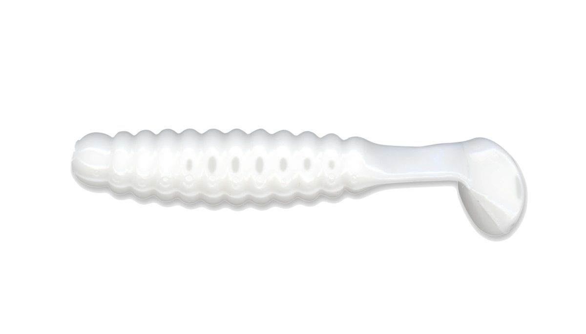 1 1/2" Crappie/Panfish Grub White CSG4